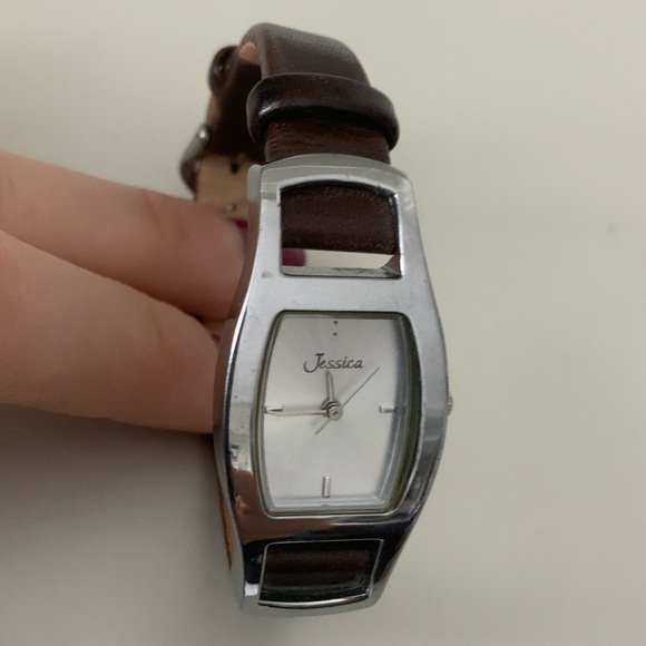 Vintage 90’S JESSICA Leather Brown Band Silver Wrist Watch Women’s BRAND NEW - Picture 12 of 16
